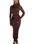 Elegant Long Sleeve Round Neck Dress