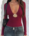 Elegant Vintage V-Neck Jumpsuit with Sequins