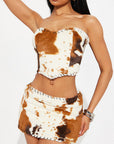 New Color Block Sexy Crop Dress Set