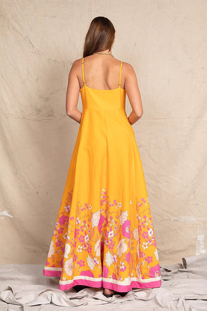 Stylish Floral Print Maxi Dress for Beach Getaway