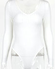 Sexy Slim Fit V-Neck Long Sleeve Bodysuit