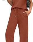 Casual Loose Fit Pocket T-Shirt and Pants Set
