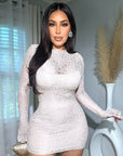 2026 Summer Sexy Lace Long Sleeve Dress