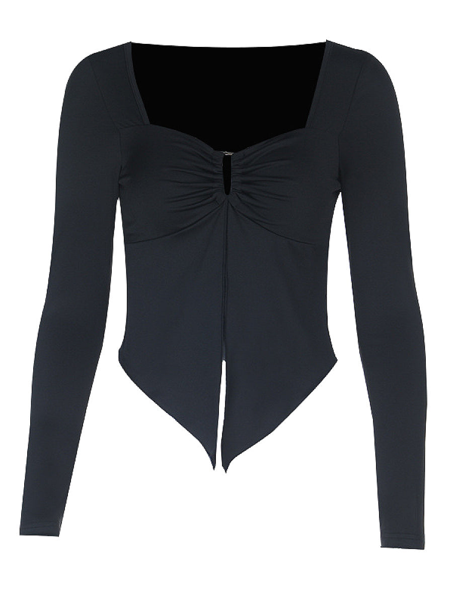 Basic Long Sleeve Button Top for Women