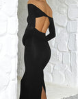 Off Shoulder Sexy Backless Long Sleeve Dress