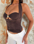 Fashionable Halter Top with Metal Ring