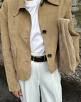 Chic Brown Suede Jacket for Women