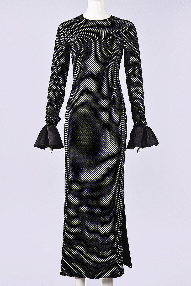 Fashionable Long Sleeve Polka Dot Dress