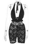 Spring New Sexy Lace Deep V Jumpsuit
