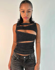 Summer Women's Sexy Hollow Denim Vest Top