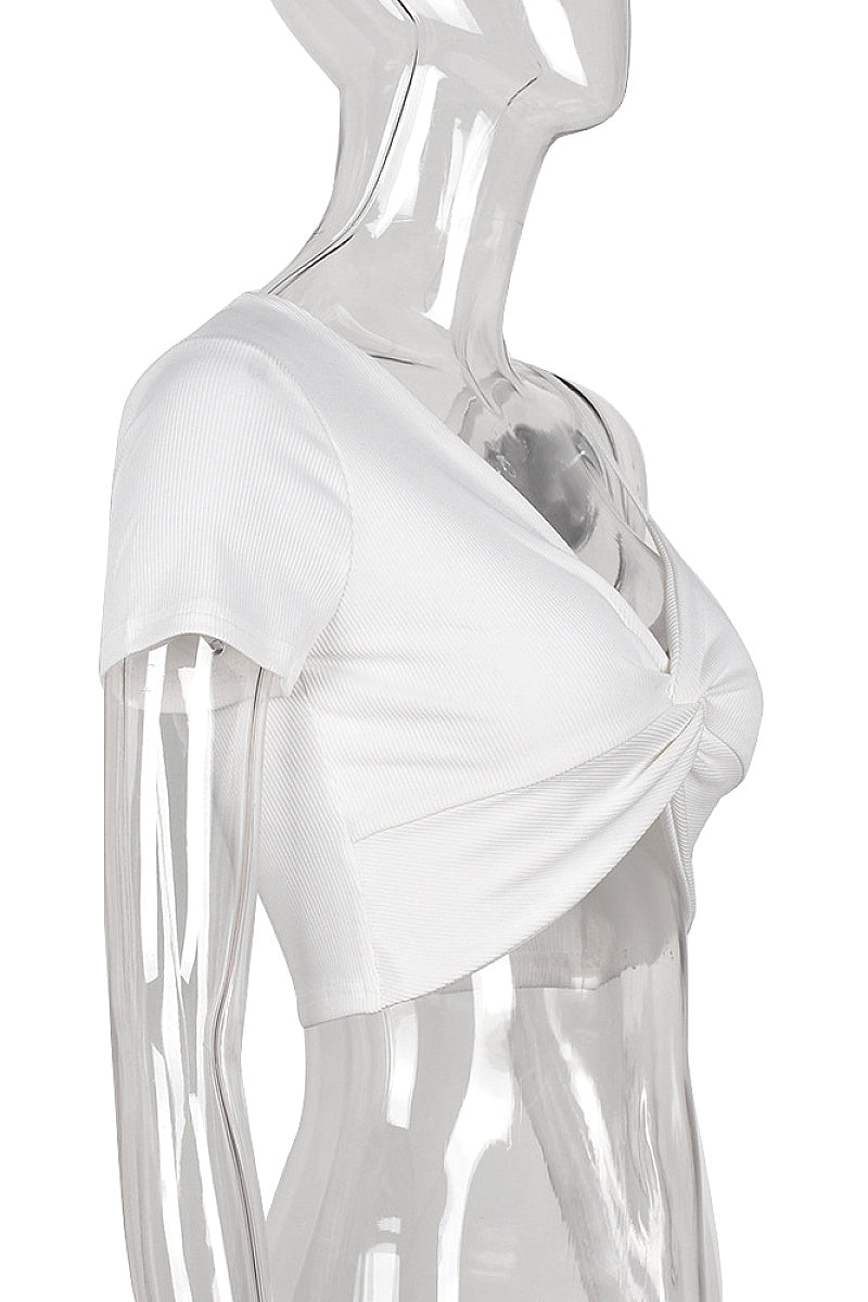 Stylish Women's Short Sleeve One-Shoulder Top