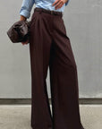 Vintage Style High Waist Wide Leg Pants for Women
