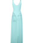 Elegant Long Dress with Sheer A-Line Design