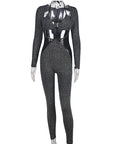 Stylish Cross-Back Two-Piece Set with Long Sleeves