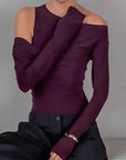 French Vintage Off-Shoulder Knit Top for Women