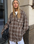 Vintage Plaid Long Sleeve Shirt for Women