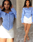 Stylish Long Sleeve Off Shoulder Shirt for Women