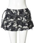 Sexy Camouflage Pleated Mini Skirt for Women
