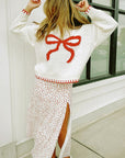 Autumn Winter Christmas Bow Sweater for Women