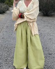 Summer Loose Fit Bubble Cuffed Pants for Women