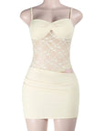 Summer Sexy Lace Strapless Bodycon Mini Skirt
