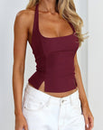 Trendy Halter Neck Slim Fit Tank Top