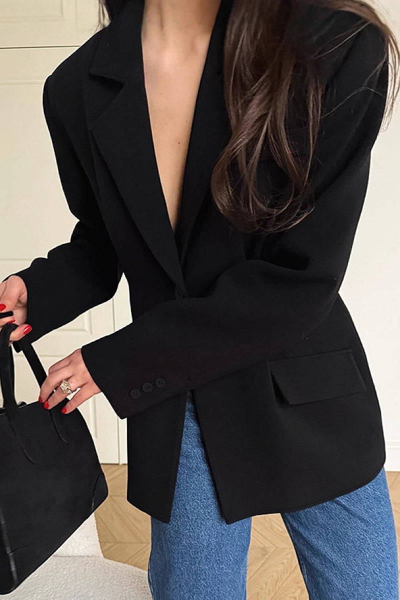 Retro Black Blazer for Women