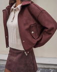 Retro Brown Suede Jacket for Women