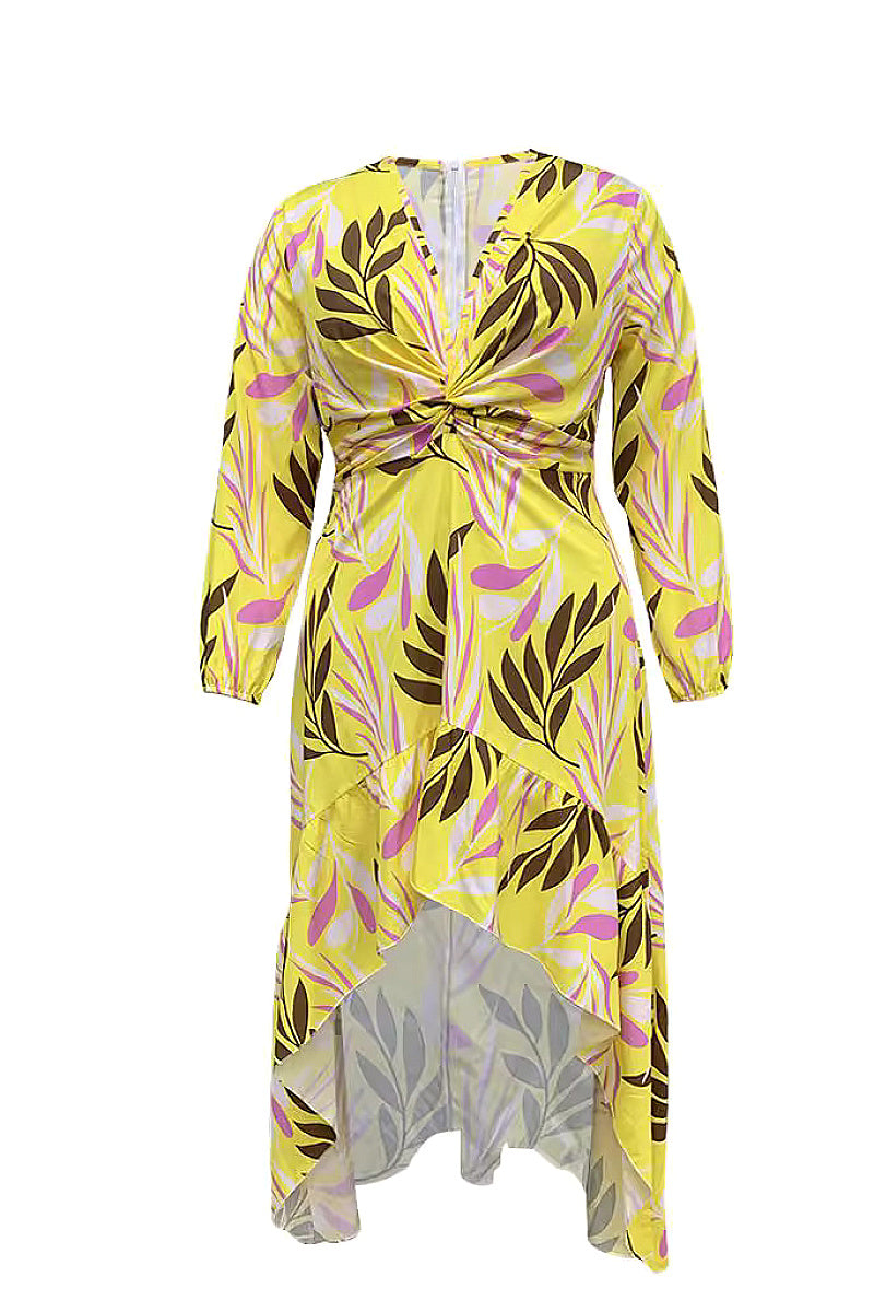 Fashionable Plus Size Irregular Long Dress