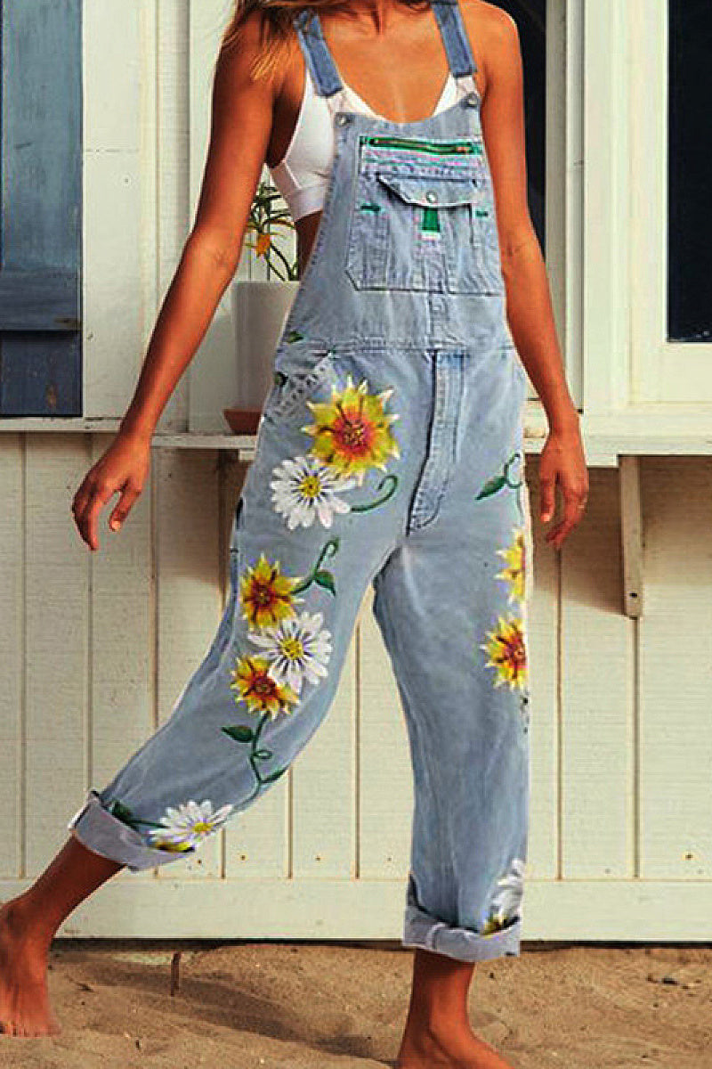 Classic Sleeveless Printed Jumpsuit for All Seasons