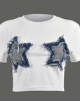 Trendy Summer Star Print Cropped T-Shirt