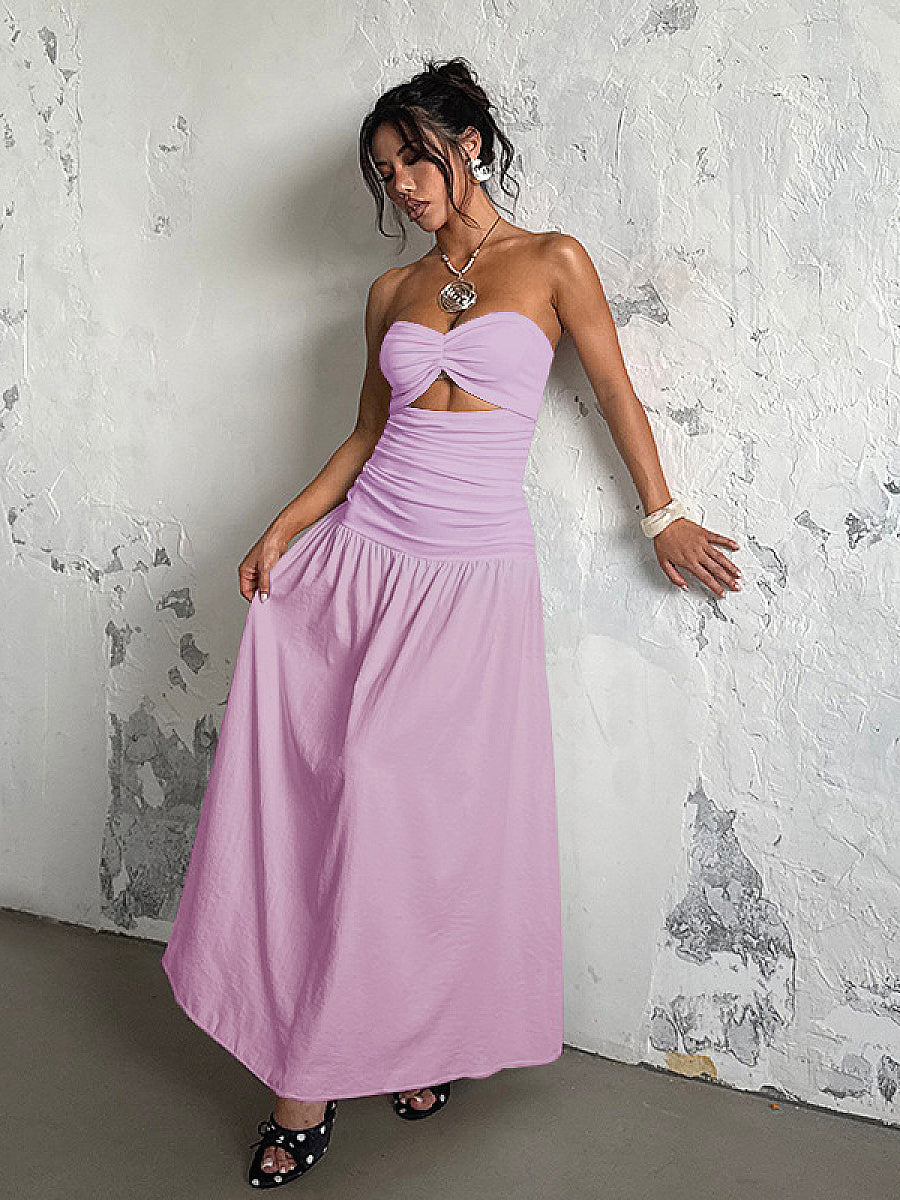 Summer European and American Strapless Beach Dress