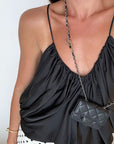 Elegant Satin Cami Top with Ruching