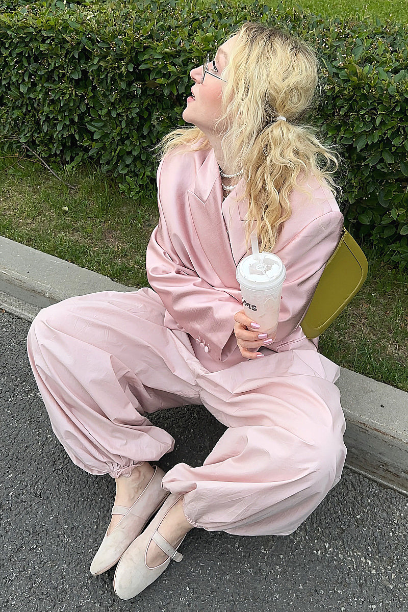 Trendy Solid Color Casual Balloon Pants for Women