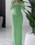 Classic Long Sleeve Velvet Dress for Women