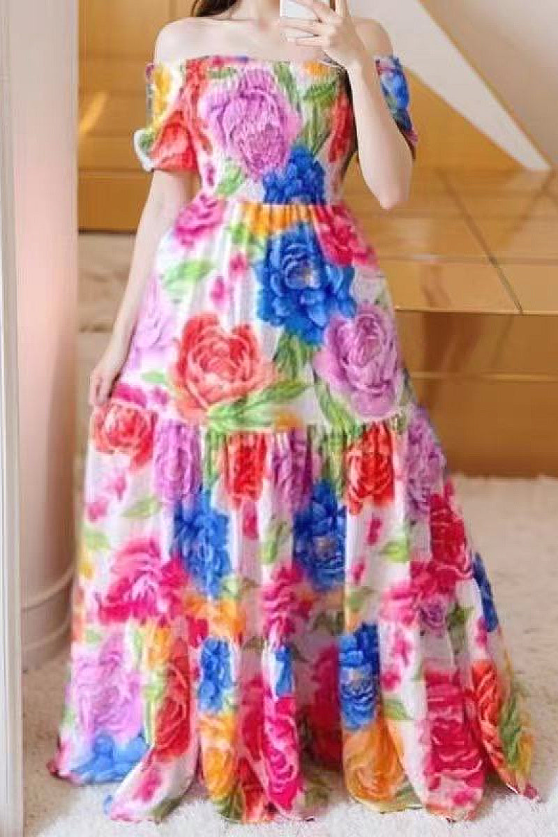 2025 Spring Summer Elegant Floral Dress