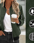 Women's Waterproof Fabric Zip Pocket Jacket