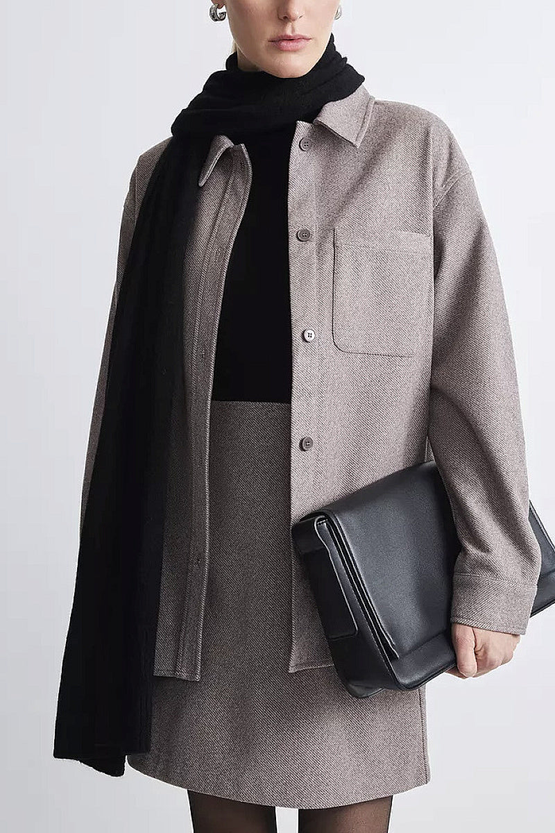 Elegant Two-Piece Set with Cardigan and Skirt