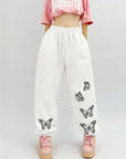 Spring Loose Drawstring Casual Straight Pants
