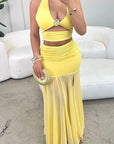 Sexy Hollow Out Two-Piece Dress Set
