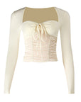 Women's Long Sleeve Mesh Top with Tie-Dye