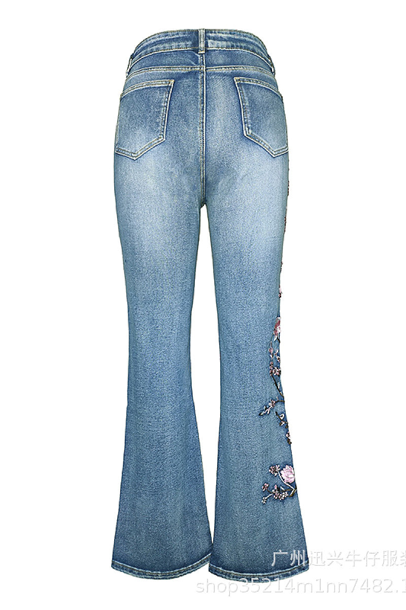 Retro High Waist Women's Jeans with Flare