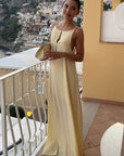 Satin Backless Long Dress for Women