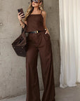French Vintage Brown Cami Set for Women