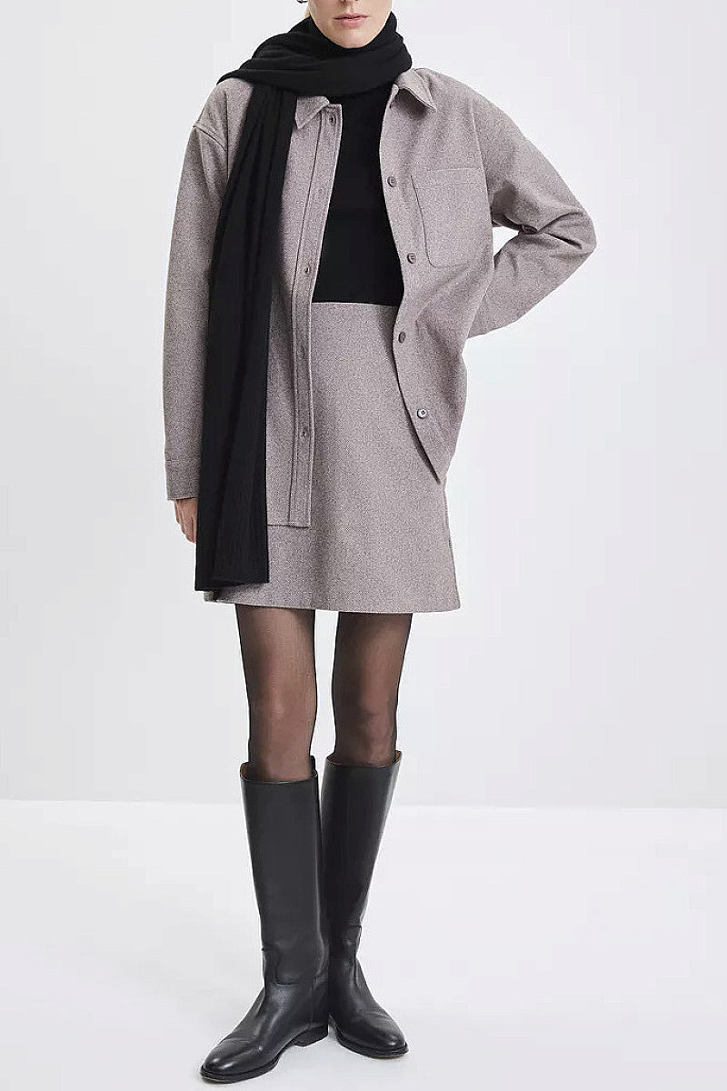 Elegant Two-Piece Set with Cardigan and Skirt