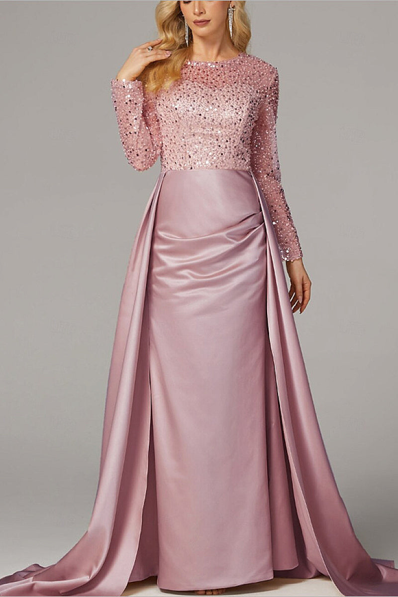 Elegant Long Sleeve Sequin Evening Dress for Women