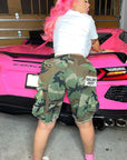 Summer Casual Loose Camouflage Pocket Shorts