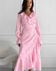 Elegant Ruffled V-Neck Dress for Women