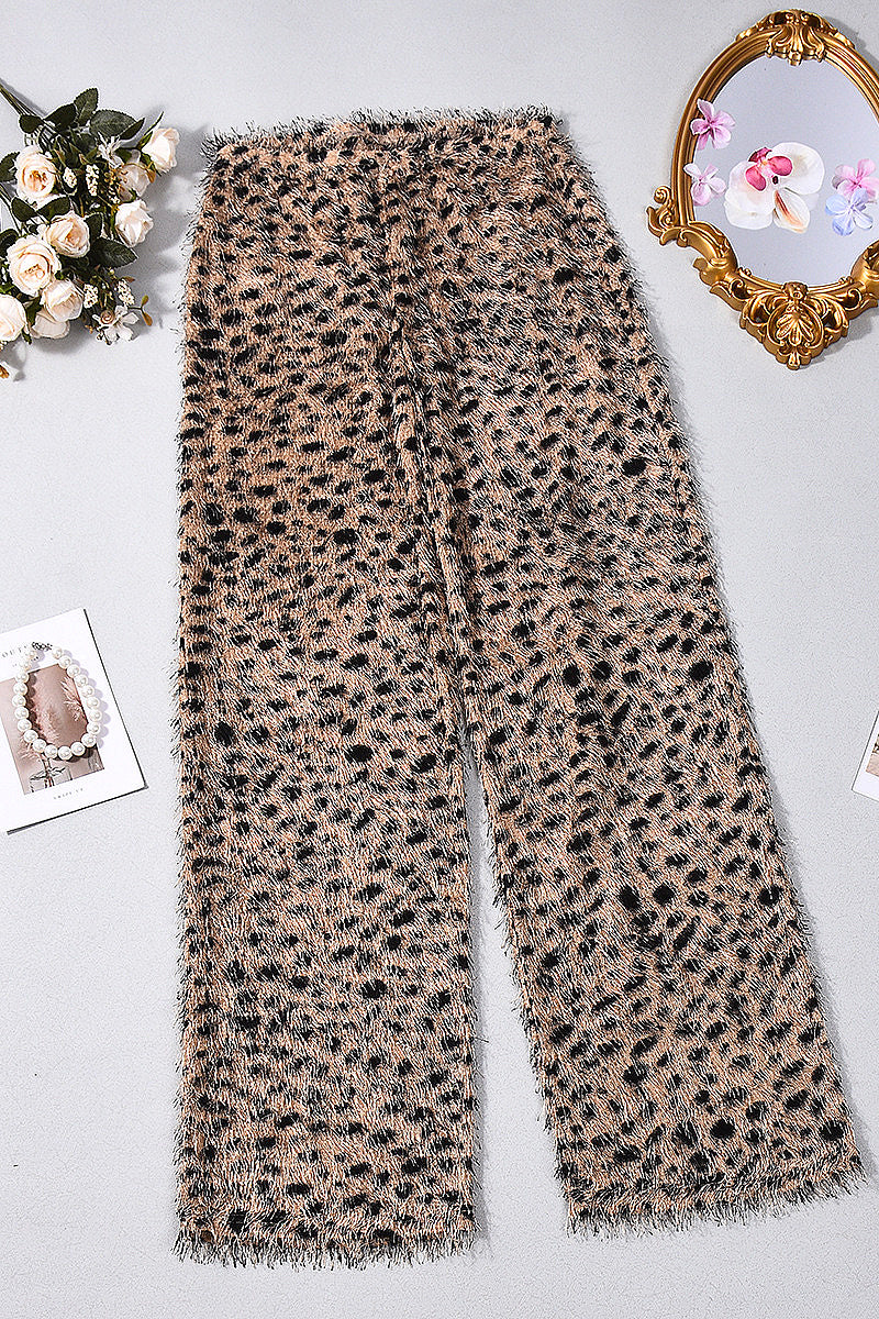 Trendy Women's Low Rise Leopard Print Pants