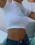 Trendy Women's Short Sleeve Crop Top